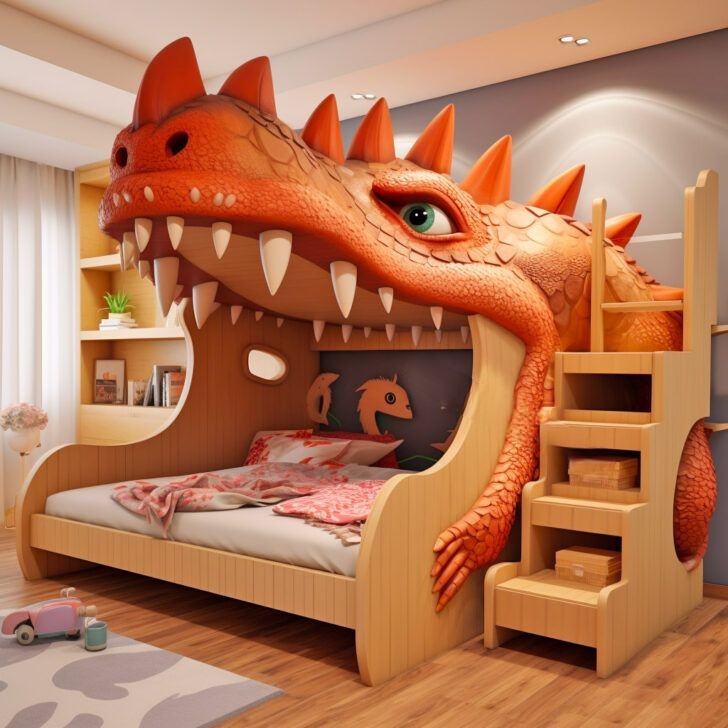 T-Rex Bunk Beds: A Sleepover Sensation