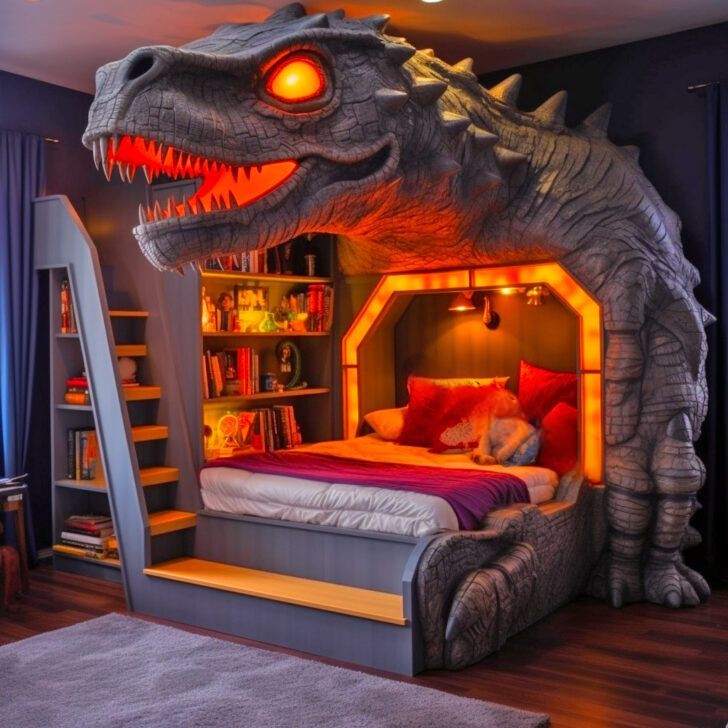 Bring in dinosaur-shaped bunk beds