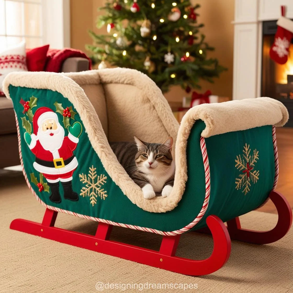 6. DIY Sleigh Cat Bed: A Fun Project for Creative Cat Owners