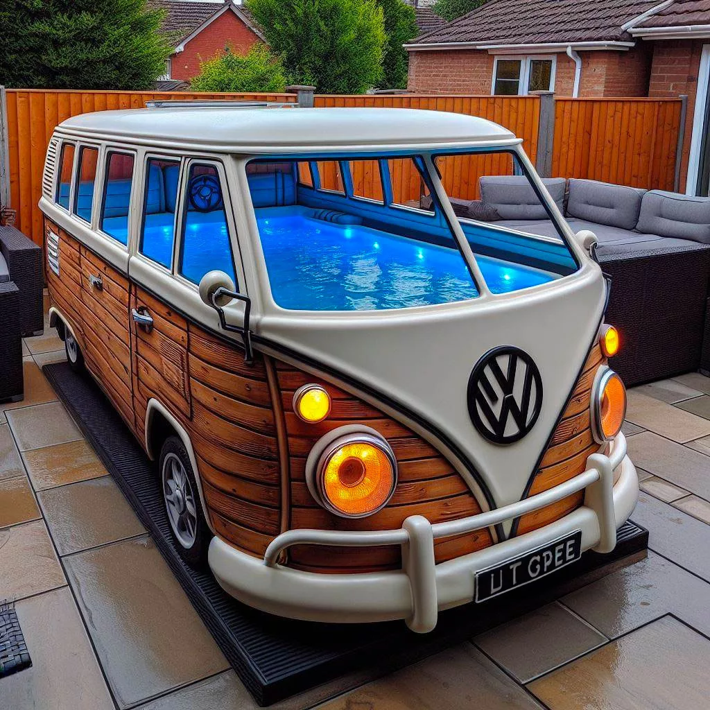 Retro Volkswagen Bus Hot Tub Ideas