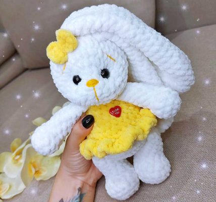 Amigurumi Plush Bunny in Dress Crochet Free Pattern