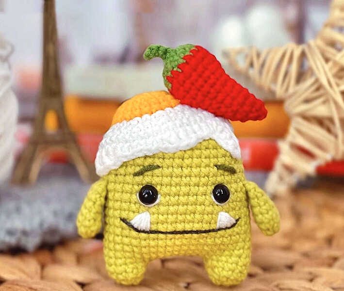 Lunch the Monster Amigurumi Crochet Free Pattern